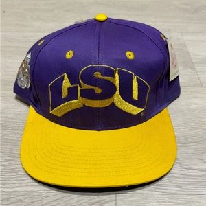 Vintage LSU Tigers Snapback Hat Cap NWT Purple Yellow Embroidered NCAA One Size